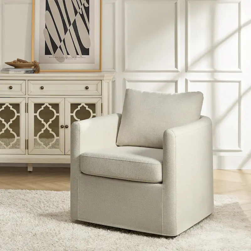 Erkenbald Contemporary 360-Degree Swivel Chair with Removable Slipcover by HULALA HOME 6