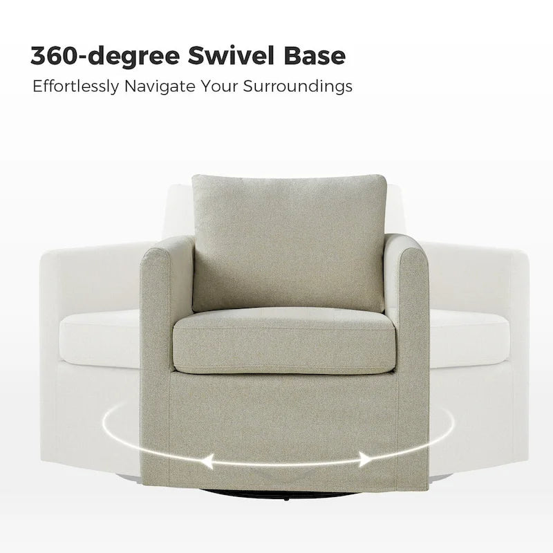 Erkenbald Contemporary 360-Degree Swivel Chair with Removable Slipcover by HULALA HOME 7