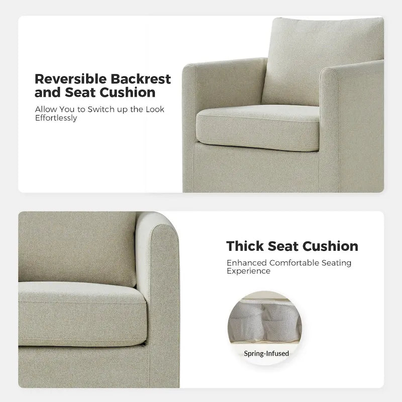Erkenbald Contemporary 360-Degree Swivel Chair with Removable Slipcover by HULALA HOME 10