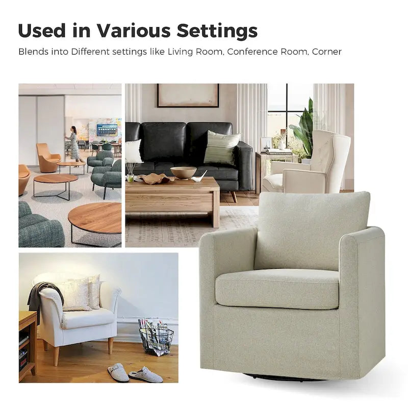 Erkenbald Contemporary 360-Degree Swivel Chair with Removable Slipcover by HULALA HOME 11