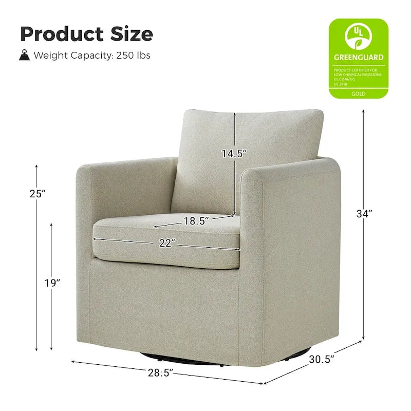 Erkenbald Contemporary 360-Degree Swivel Chair with Removable Slipcover by HULALA HOME 12