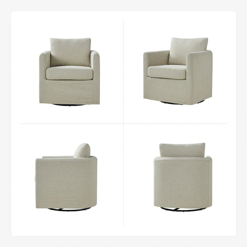 Erkenbald Contemporary 360-Degree Swivel Chair with Removable Slipcover by HULALA HOME 13