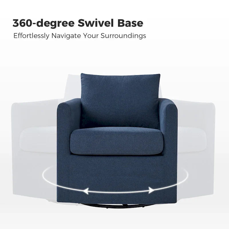 Erkenbald Contemporary 360-Degree Swivel Chair with Removable Slipcover by HULALA HOME 18