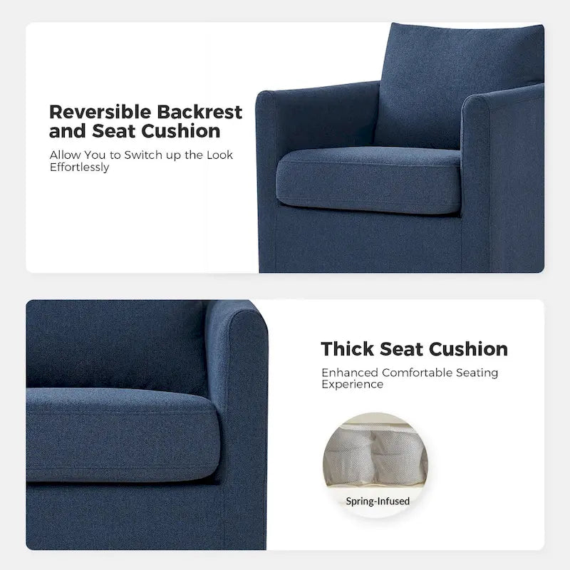 Erkenbald Contemporary 360-Degree Swivel Chair with Removable Slipcover by HULALA HOME 21