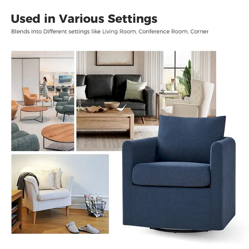 Erkenbald Contemporary 360-Degree Swivel Chair with Removable Slipcover by HULALA HOME 22