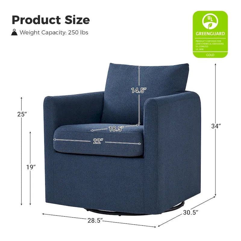 Erkenbald Contemporary 360-Degree Swivel Chair with Removable Slipcover by HULALA HOME 23