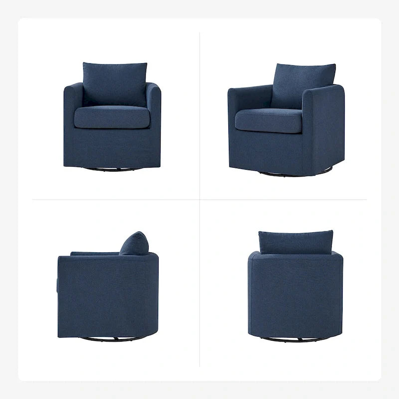 Erkenbald Contemporary 360-Degree Swivel Chair with Removable Slipcover by HULALA HOME 24