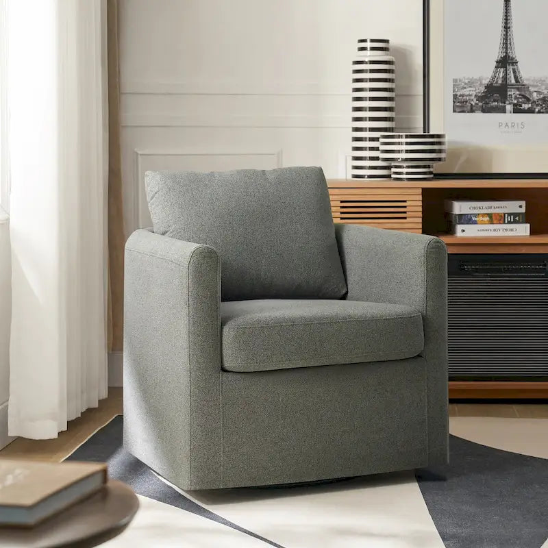 Erkenbald Contemporary 360-Degree Swivel Chair with Removable Slipcover by HULALA HOME 25