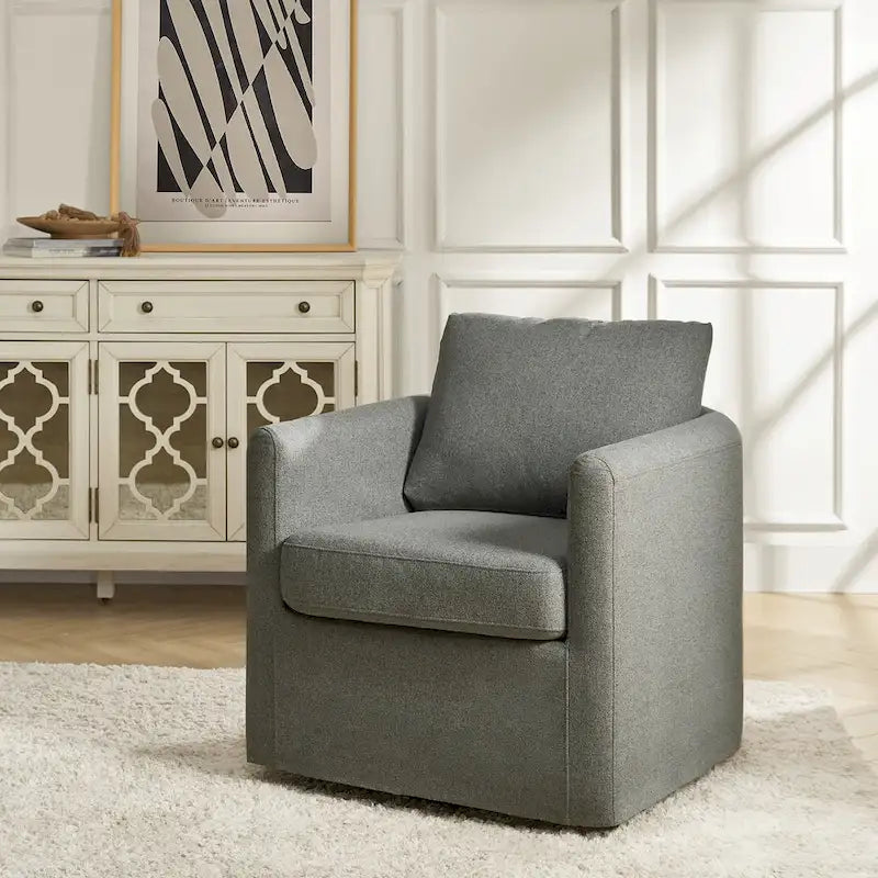 Erkenbald Contemporary 360-Degree Swivel Chair with Removable Slipcover by HULALA HOME 27