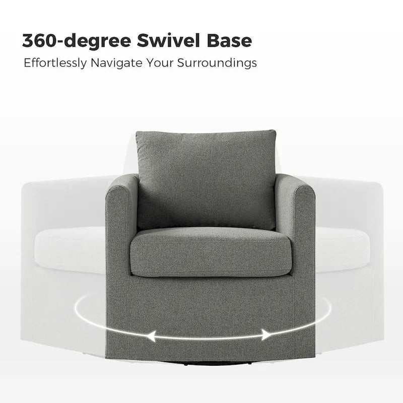 Erkenbald Contemporary 360-Degree Swivel Chair with Removable Slipcover by HULALA HOME 28
