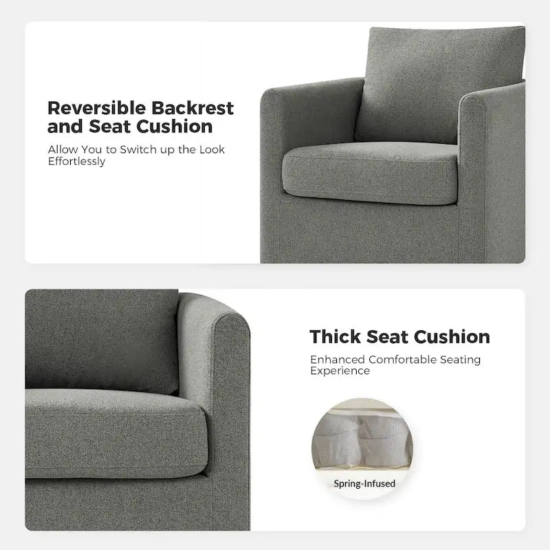 Erkenbald Contemporary 360-Degree Swivel Chair with Removable Slipcover by HULALA HOME 31