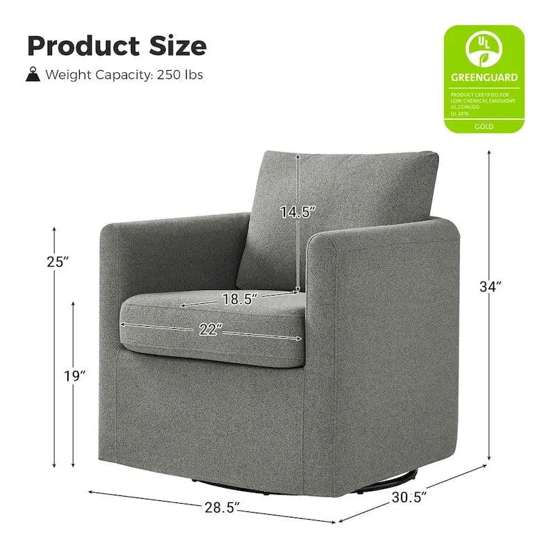Erkenbald Contemporary 360-Degree Swivel Chair with Removable Slipcover by HULALA HOME 33