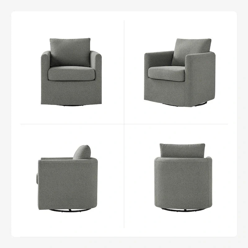 Erkenbald Contemporary 360-Degree Swivel Chair with Removable Slipcover by HULALA HOME 34