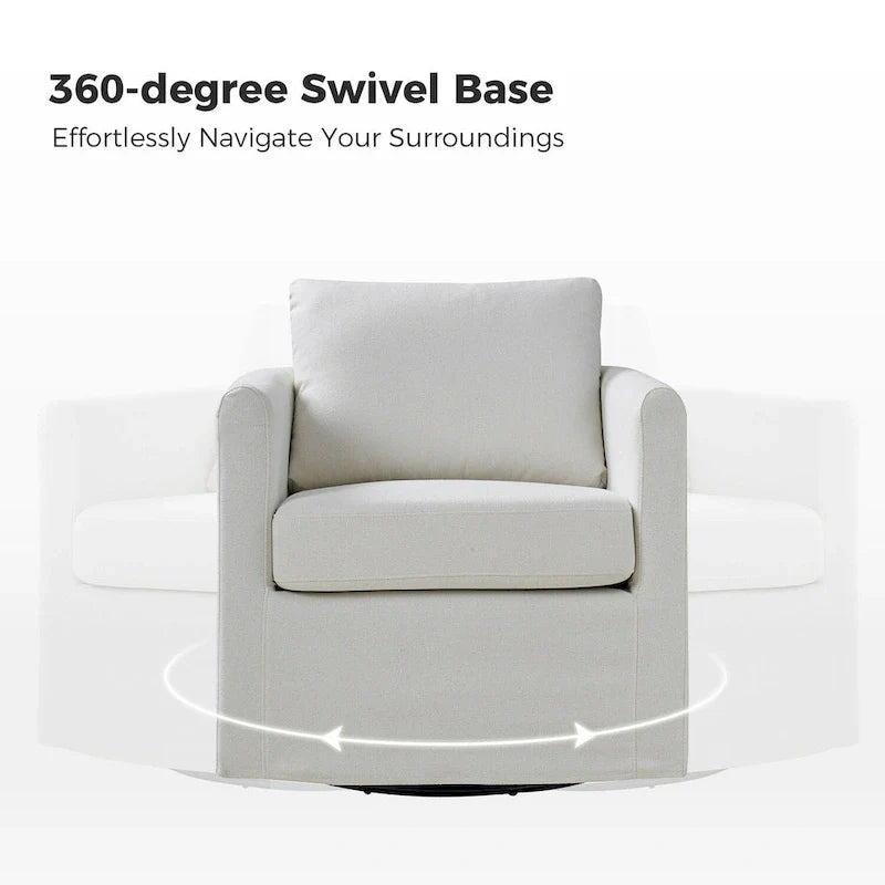 Erkenbald Contemporary 360-Degree Swivel Chair with Removable Slipcover by HULALA HOME 35