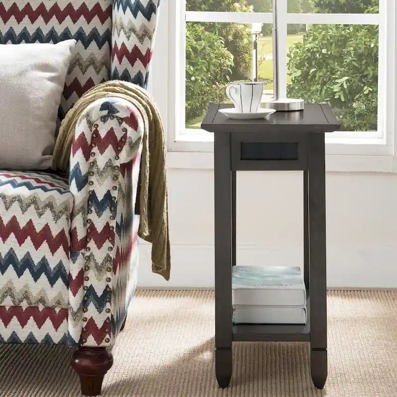 Leick Home Rustic Slate Side Table Featuring USB-C Charging Port 2