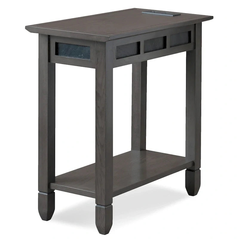 Leick Home Rustic Slate Side Table Featuring USB-C Charging Port 3