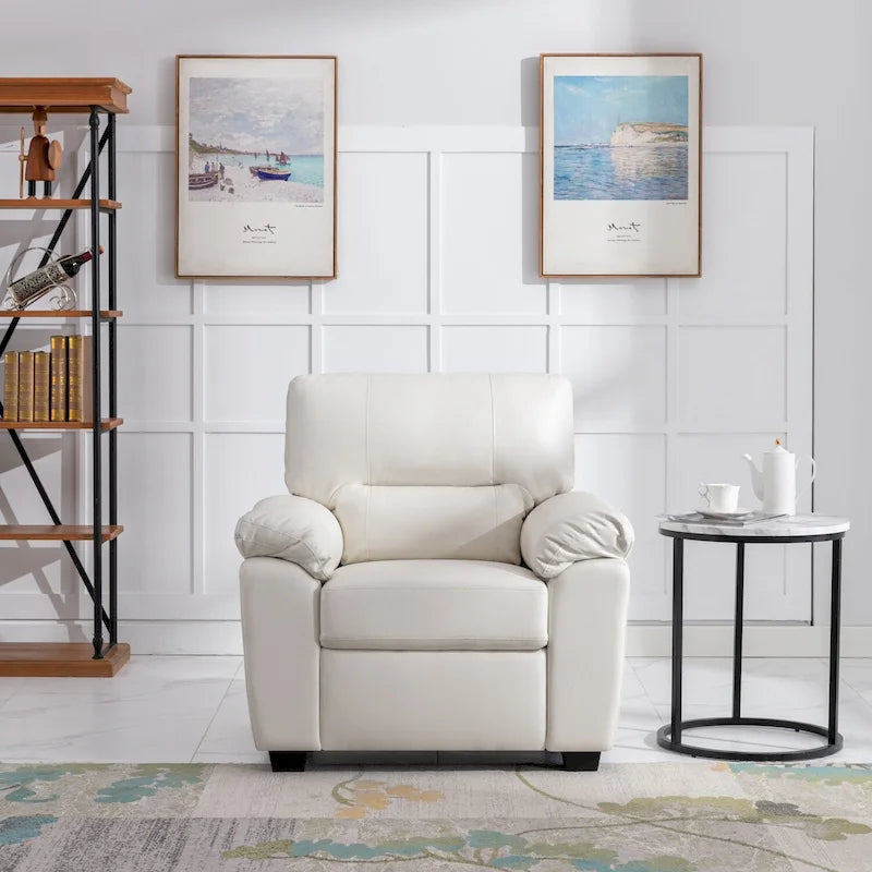 Modern Fort Faux Leather Accent Chairs for Living Room Upholstery 38