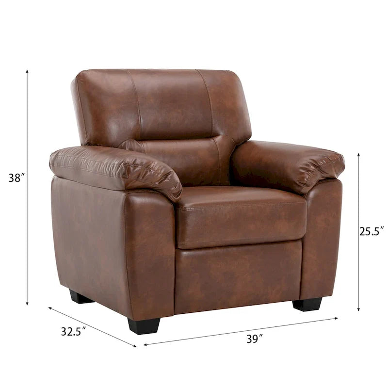 Modern Fort Faux Leather Accent Chairs for Living Room Upholstery 18
