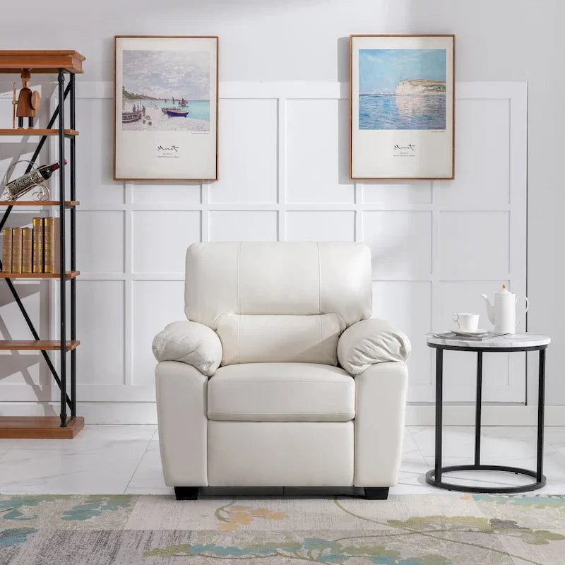 Modern Fort Faux Leather Accent Chairs for Living Room Upholstery 19