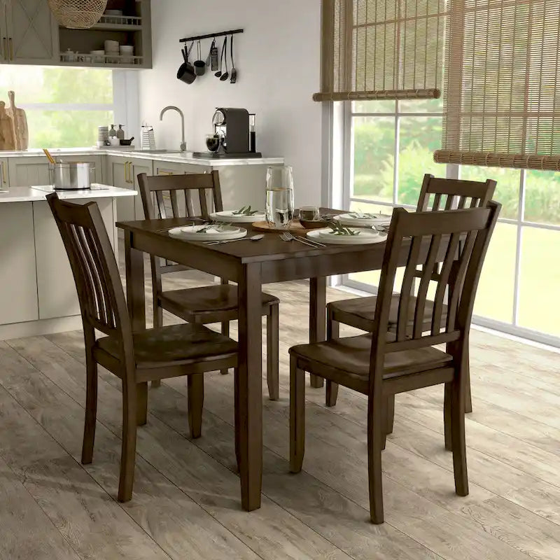 Denhour DH Basic Traditional Solid Wood 5-Piece Dining Set 1