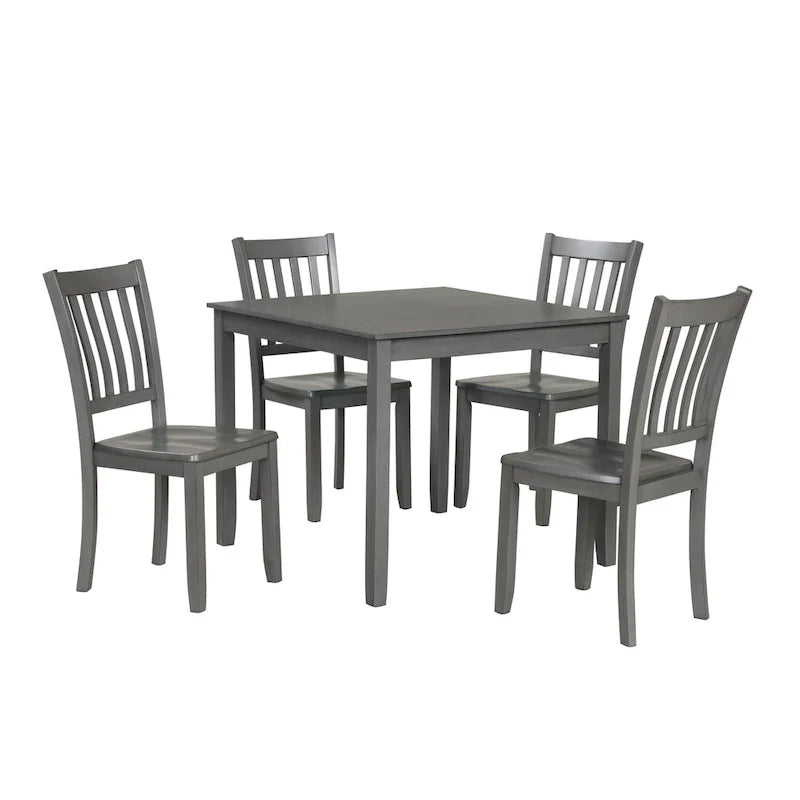 Denhour DH Basic Traditional Solid Wood 5-Piece Dining Set 16