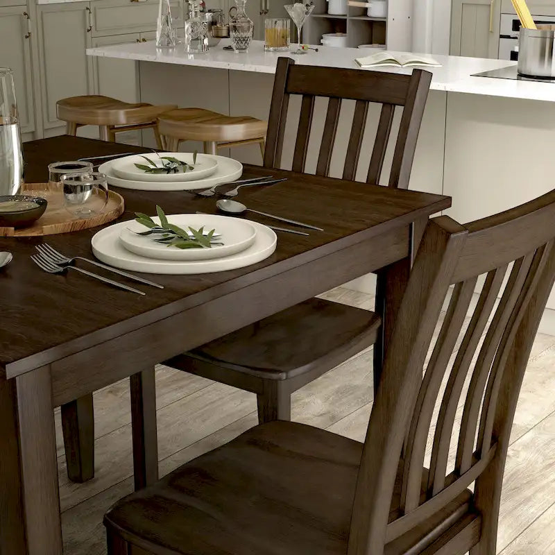 Denhour DH Basic Traditional Solid Wood 5-Piece Dining Set 21