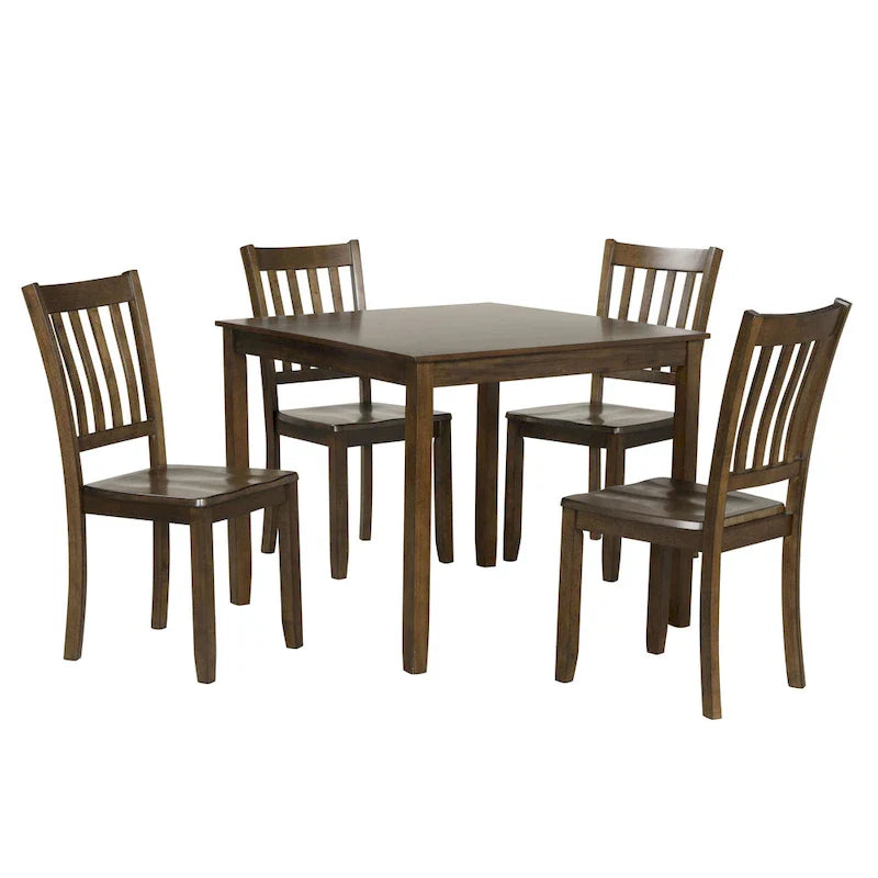 Denhour DH Basic Traditional Solid Wood 5-Piece Dining Set 22