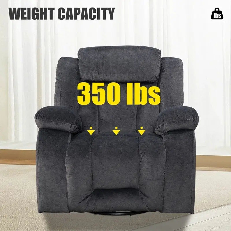 Upholstered Recliner with Rocking and Swiveling Features 18