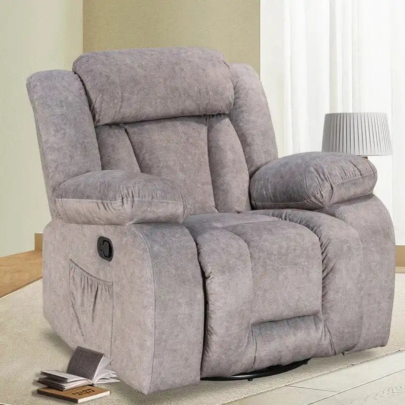 Upholstered Recliner with Rocking and Swiveling Features 22