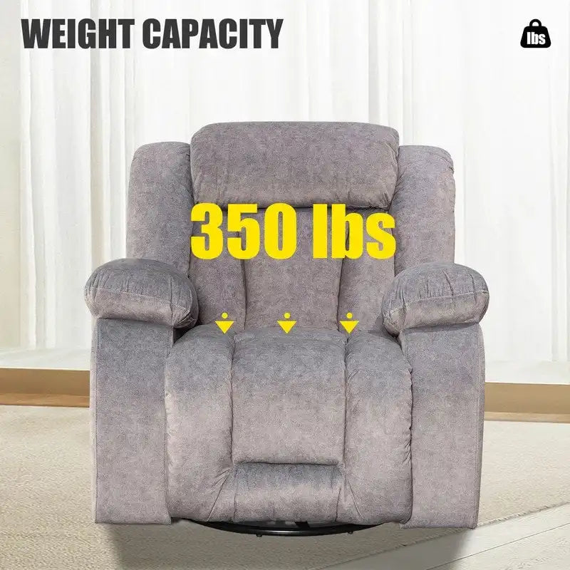 Upholstered Recliner with Rocking and Swiveling Features 26