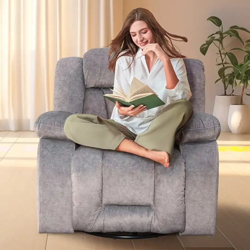 Upholstered Recliner with Rocking and Swiveling Features 27