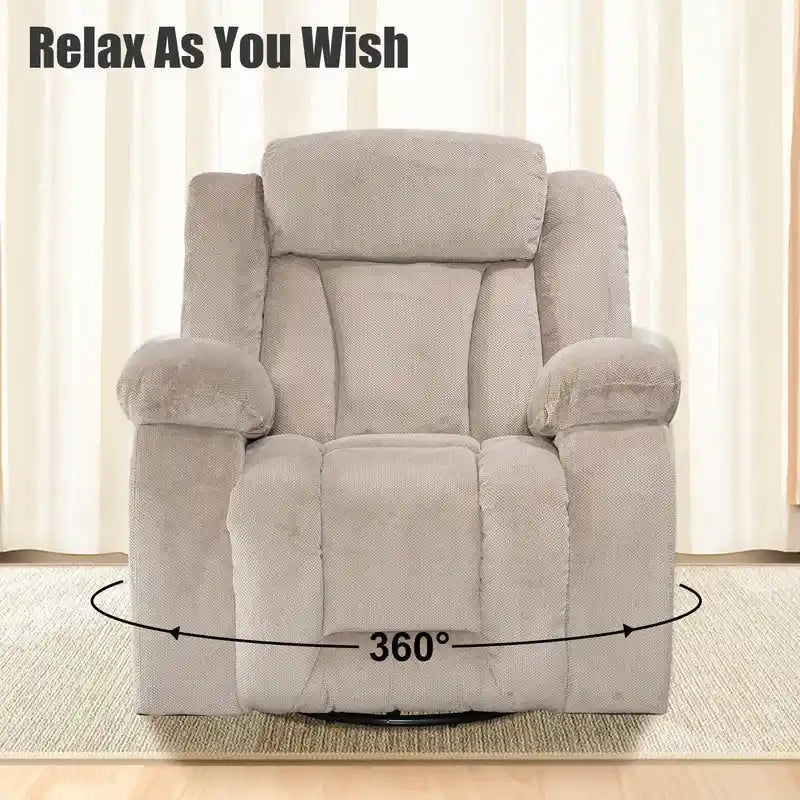 Upholstered Recliner with Rocking and Swiveling Features 32