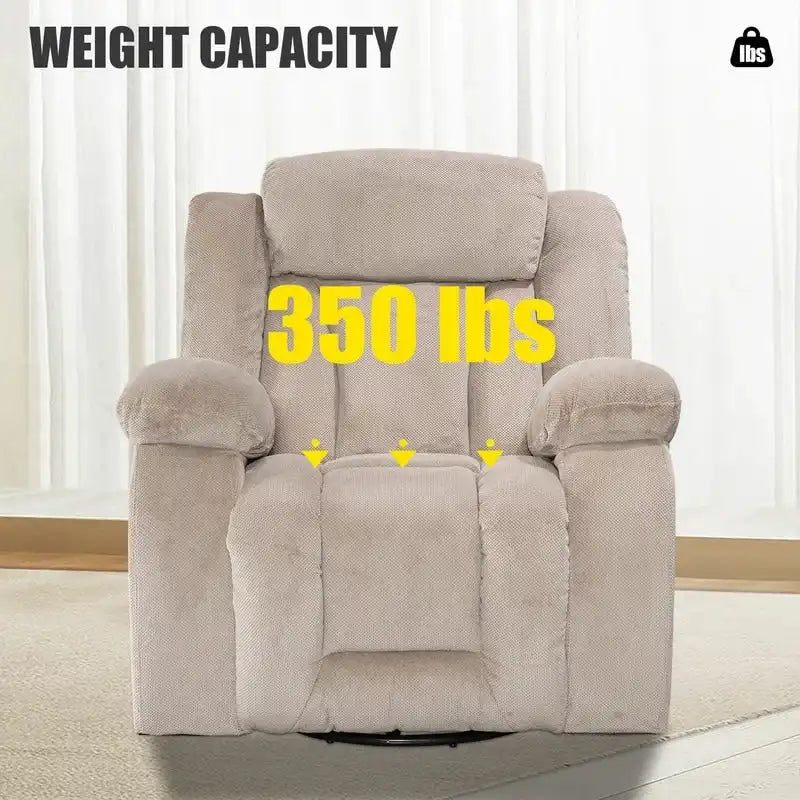 Upholstered Recliner with Rocking and Swiveling Features 33