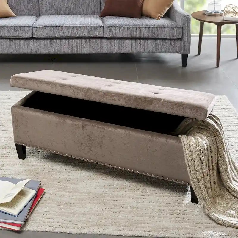 Madison Park Shandra II Tufted Soft Close Storage Bench 1