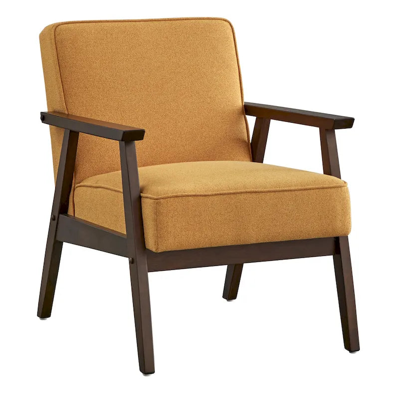 Mid Century Accent Lounge Chair with Cushioned Seat and Wooden Frame 5