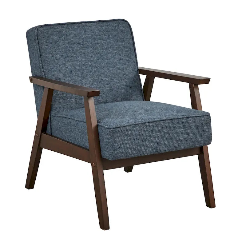 Mid Century Accent Lounge Chair with Cushioned Seat and Wooden Frame 7