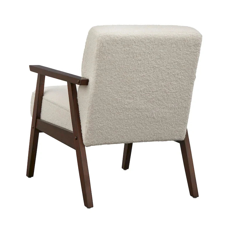 Mid Century Accent Lounge Chair with Cushioned Seat and Wooden Frame 10