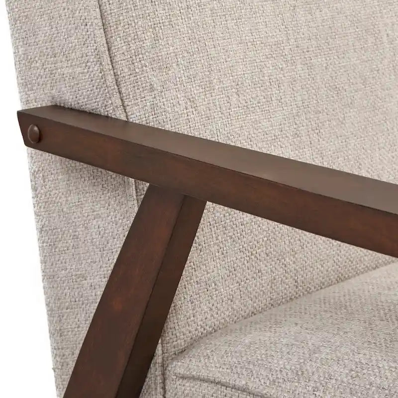 Mid Century Accent Lounge Chair with Cushioned Seat and Wooden Frame 13