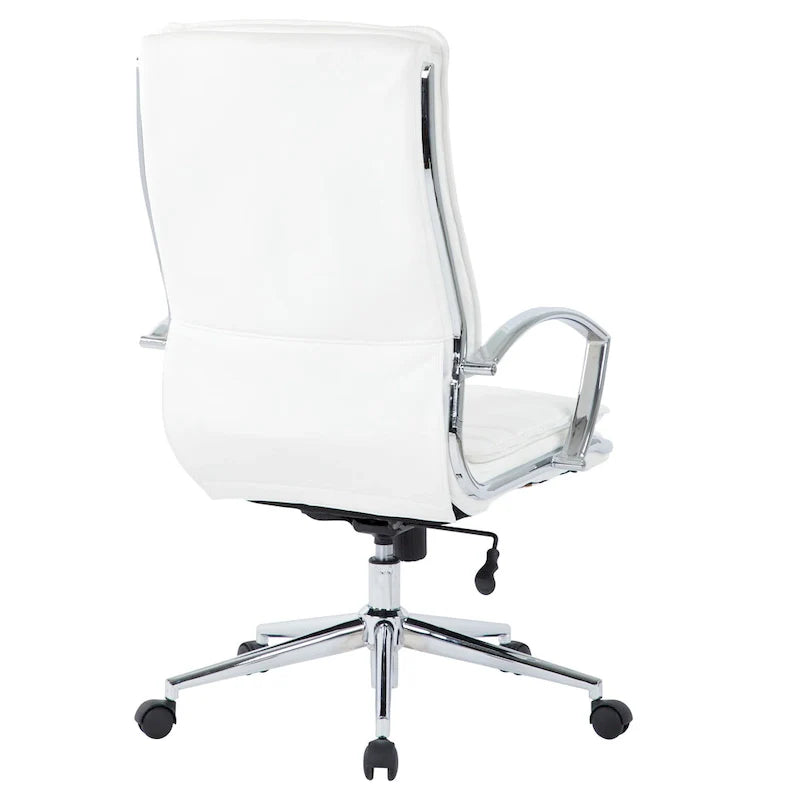 Executive High-Back Faux Leather Chair with Chrome Base and Detachable Sleeves 41