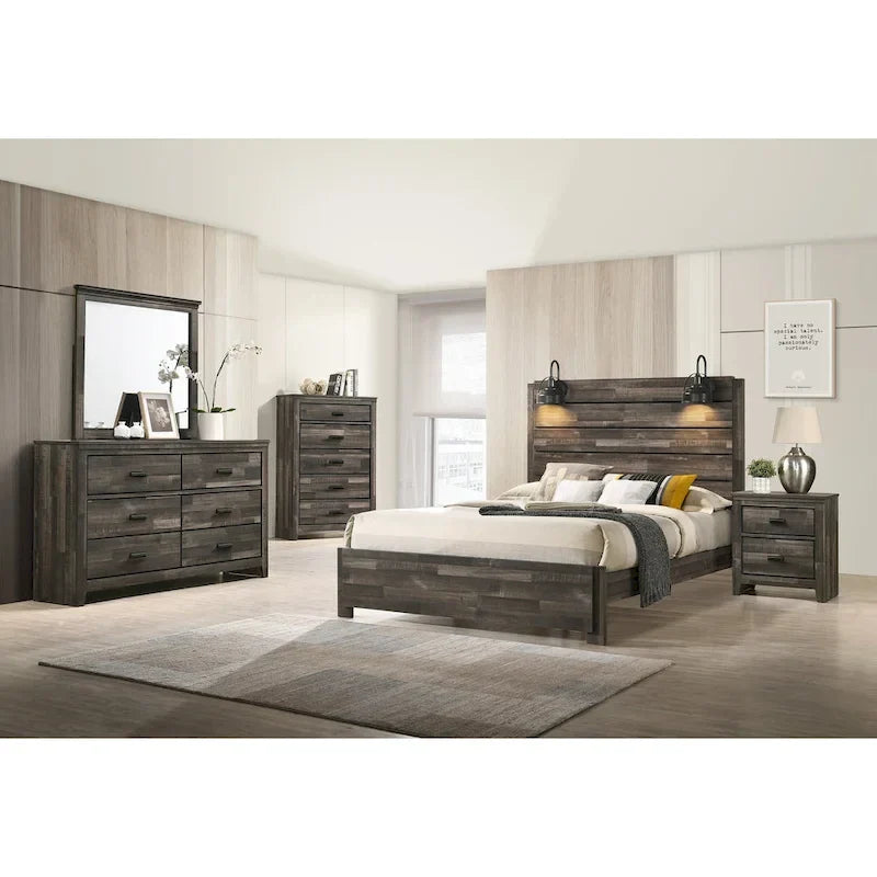 Edyth 3-Piece Brown Platform Bedroom Collection 1
