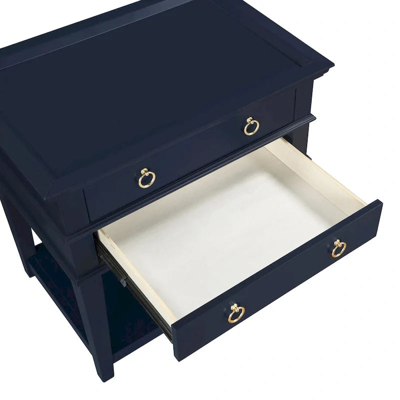 Greyson Living Collette Nightstand with 2-Drawer Tray Top 1