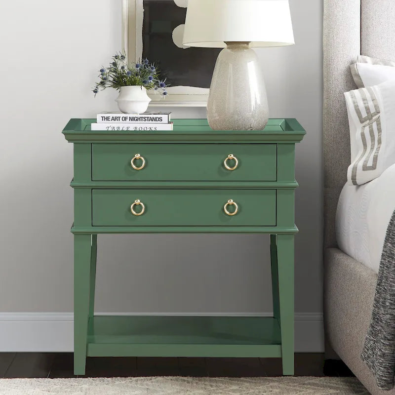 Greyson Living Collette Nightstand with 2-Drawer Tray Top 2