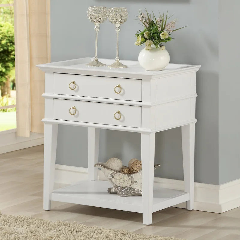 Greyson Living Collette Nightstand with 2-Drawer Tray Top 7