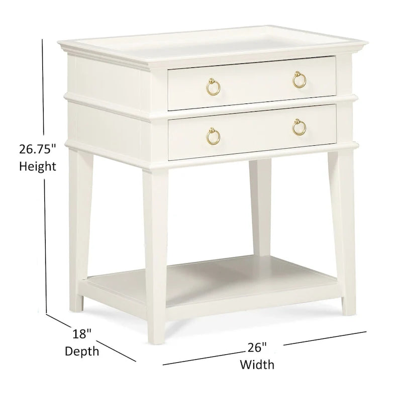 Greyson Living Collette Nightstand with 2-Drawer Tray Top 8