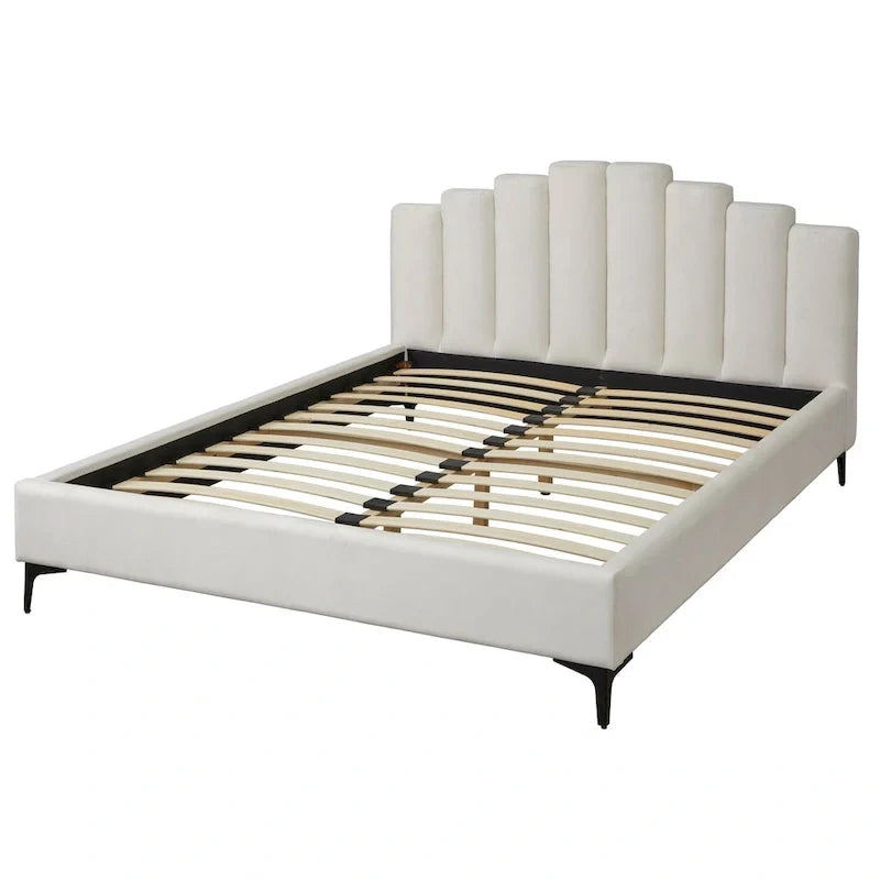 Lifestorey Modern Queen Platform Bed with Stark Velvet Upholstery 7
