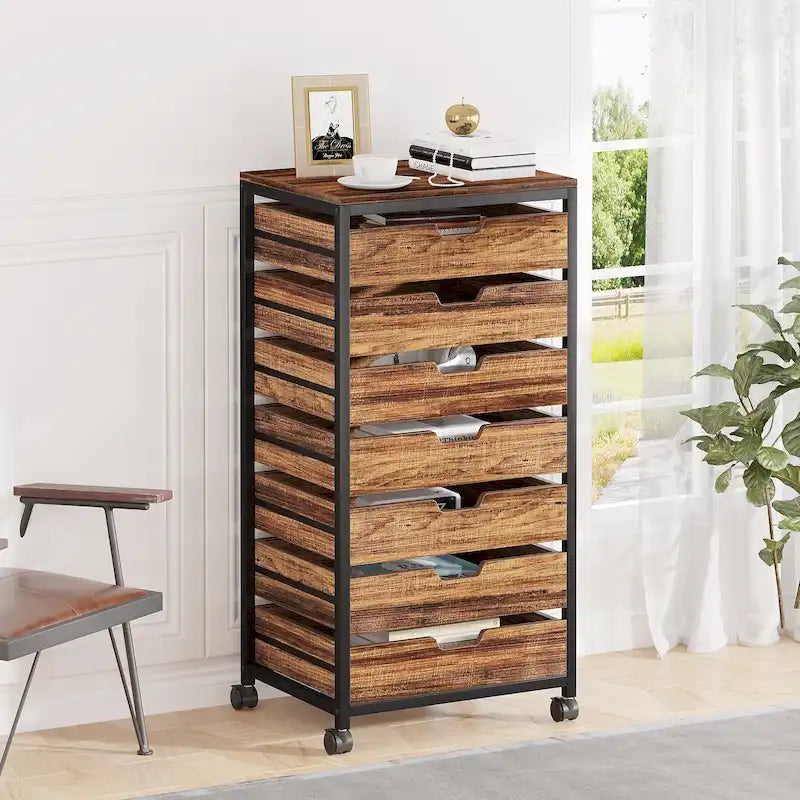 Wooden Storage Cabinet Organizer with 5 and 7 Drawer Options 46