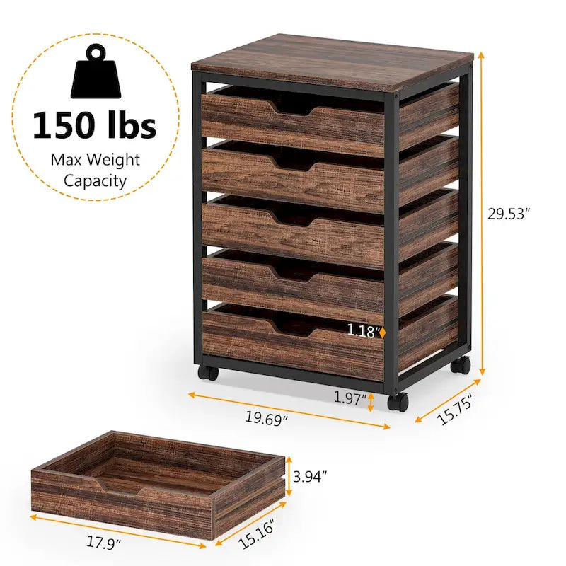 Wooden Storage Cabinet Organizer with 5 and 7 Drawer Options 8