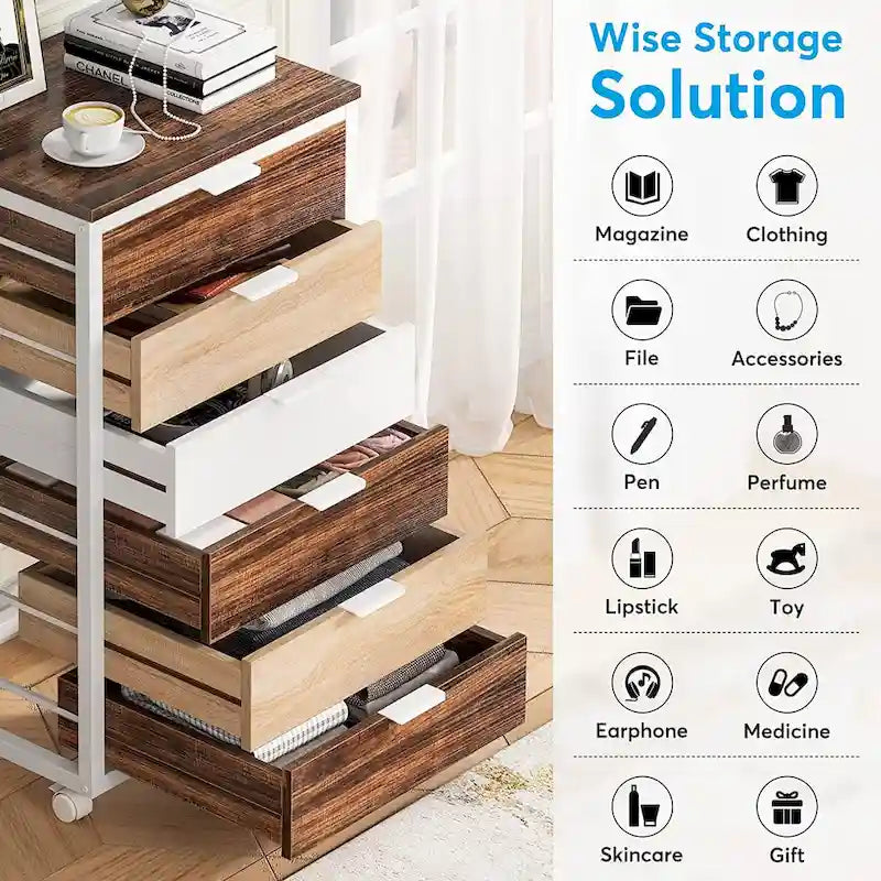 Wooden Storage Cabinet Organizer with 5 and 7 Drawer Options 13