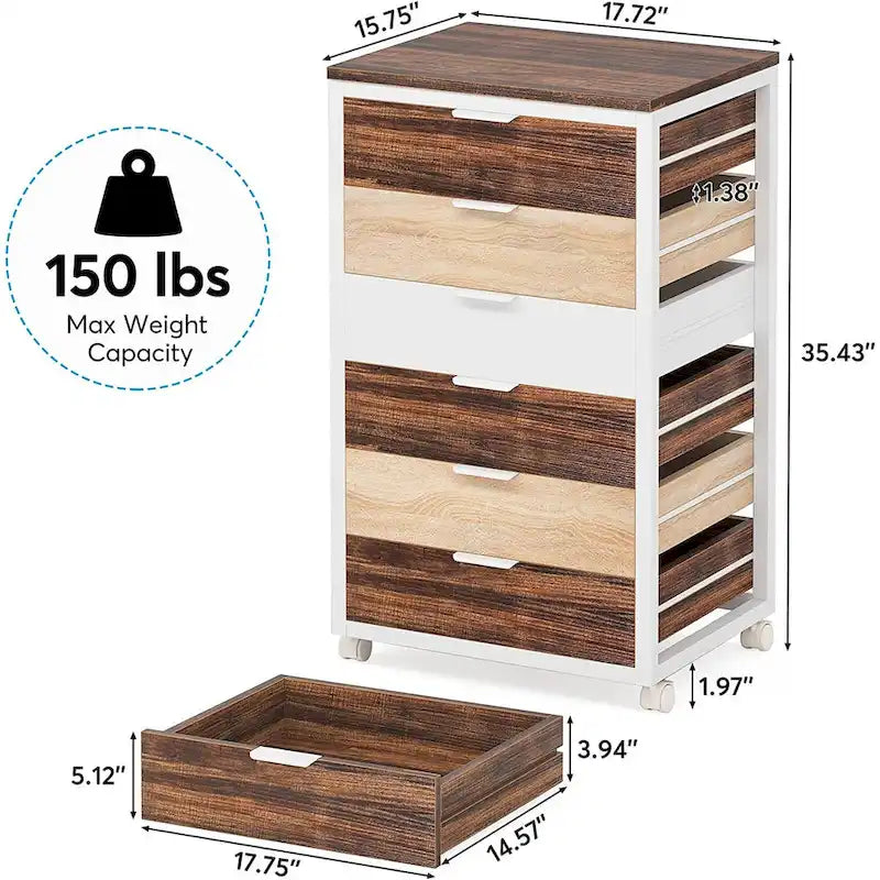 Wooden Storage Cabinet Organizer with 5 and 7 Drawer Options 15