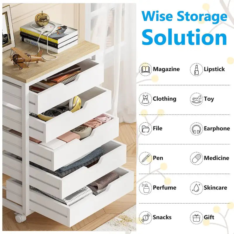 Wooden Storage Cabinet Organizer with 5 and 7 Drawer Options 21